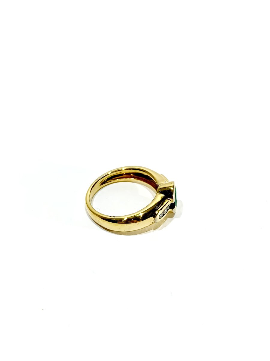 Emerald And Diamond Gold Ring-photo-3