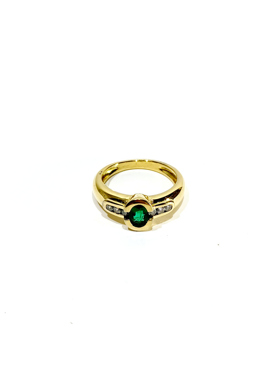 Emerald And Diamond Gold Ring