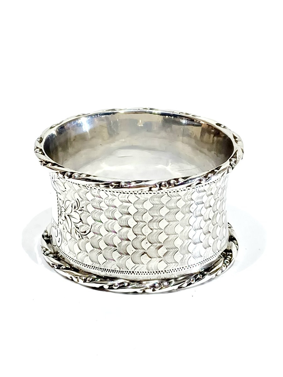 Rond de serviette argent massif art nouveau-photo-1