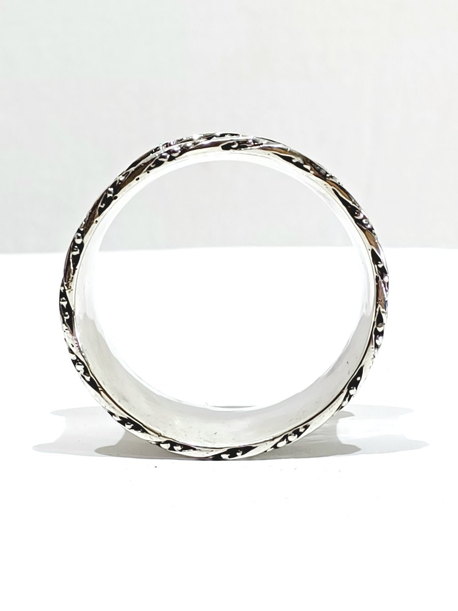 Rond de serviette argent massif art nouveau-photo-5