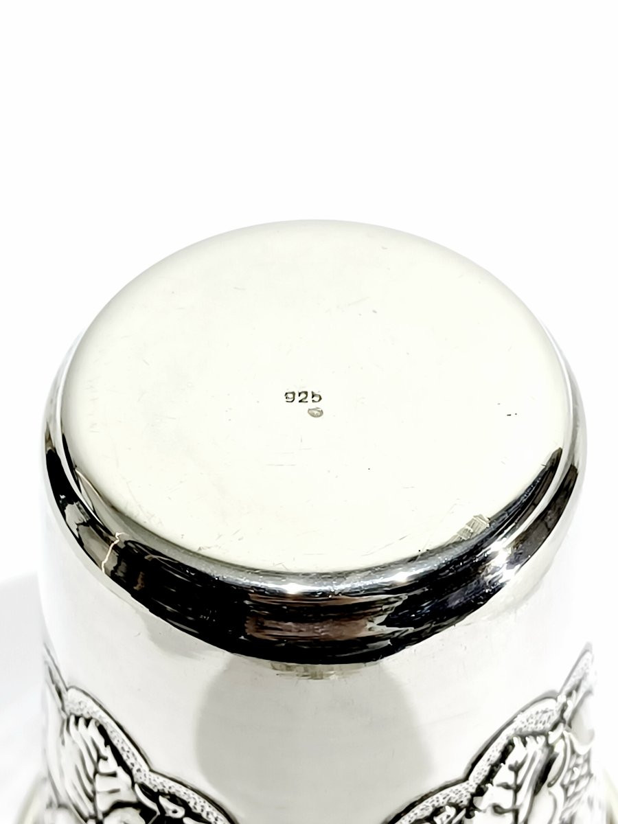 Timbale en argent massif grappes de raisin-photo-4
