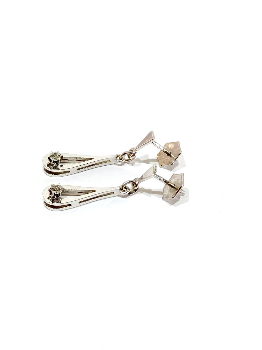 Pair Of White Gold And Diamond Earrings-photo-2