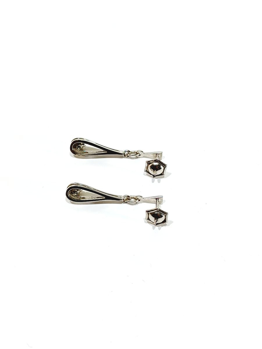 Pair Of White Gold And Diamond Earrings-photo-6