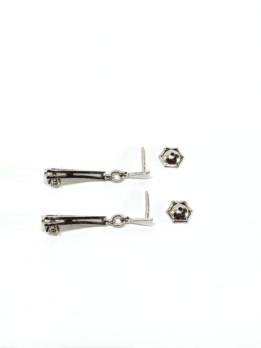 Pair Of White Gold And Diamond Earrings-photo-7
