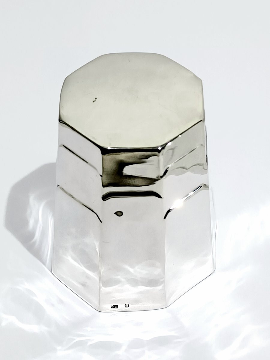 Octagonal Solid Silver Cup-photo-3