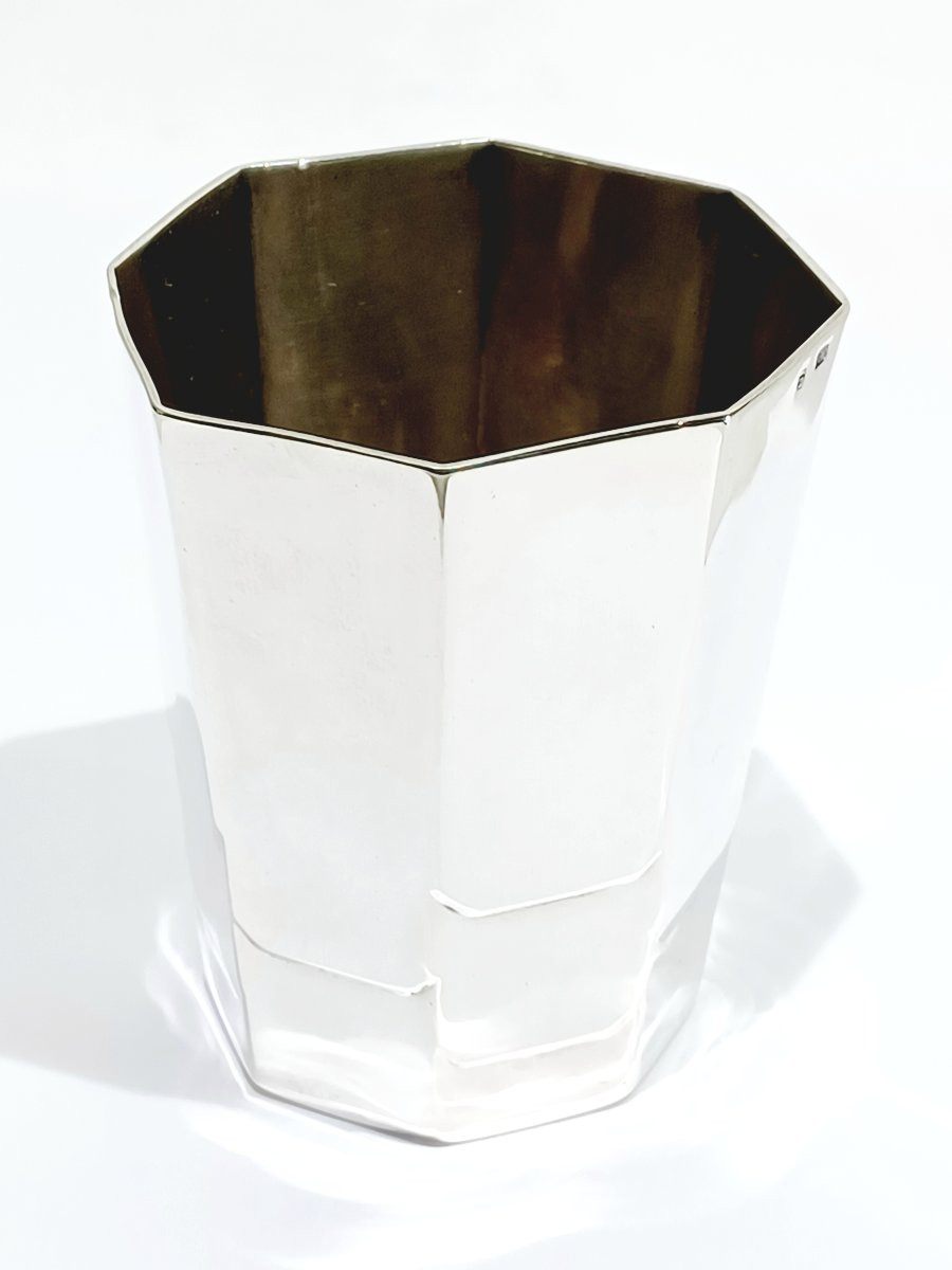 Octagonal Solid Silver Cup-photo-3