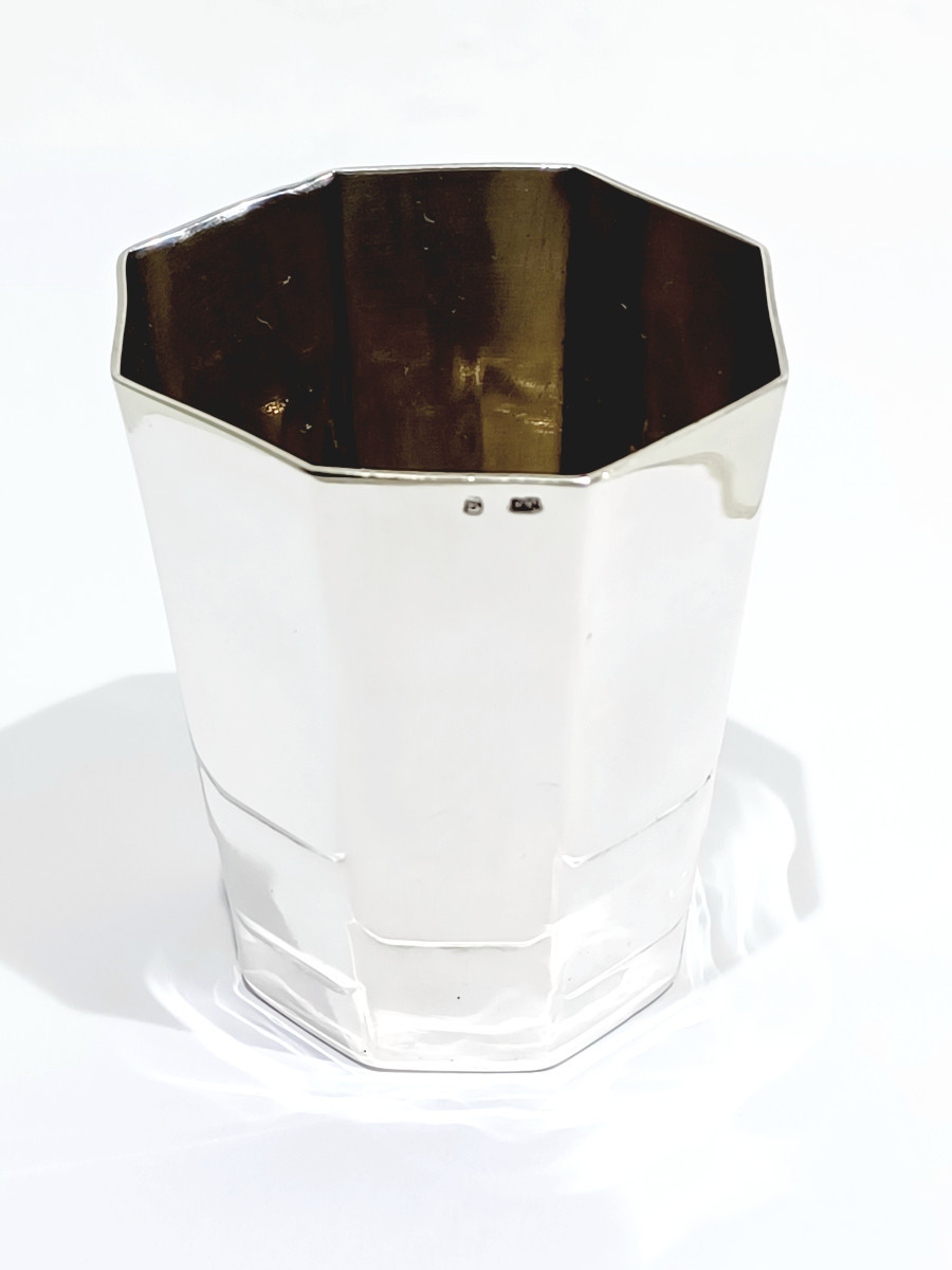 Octagonal Solid Silver Cup