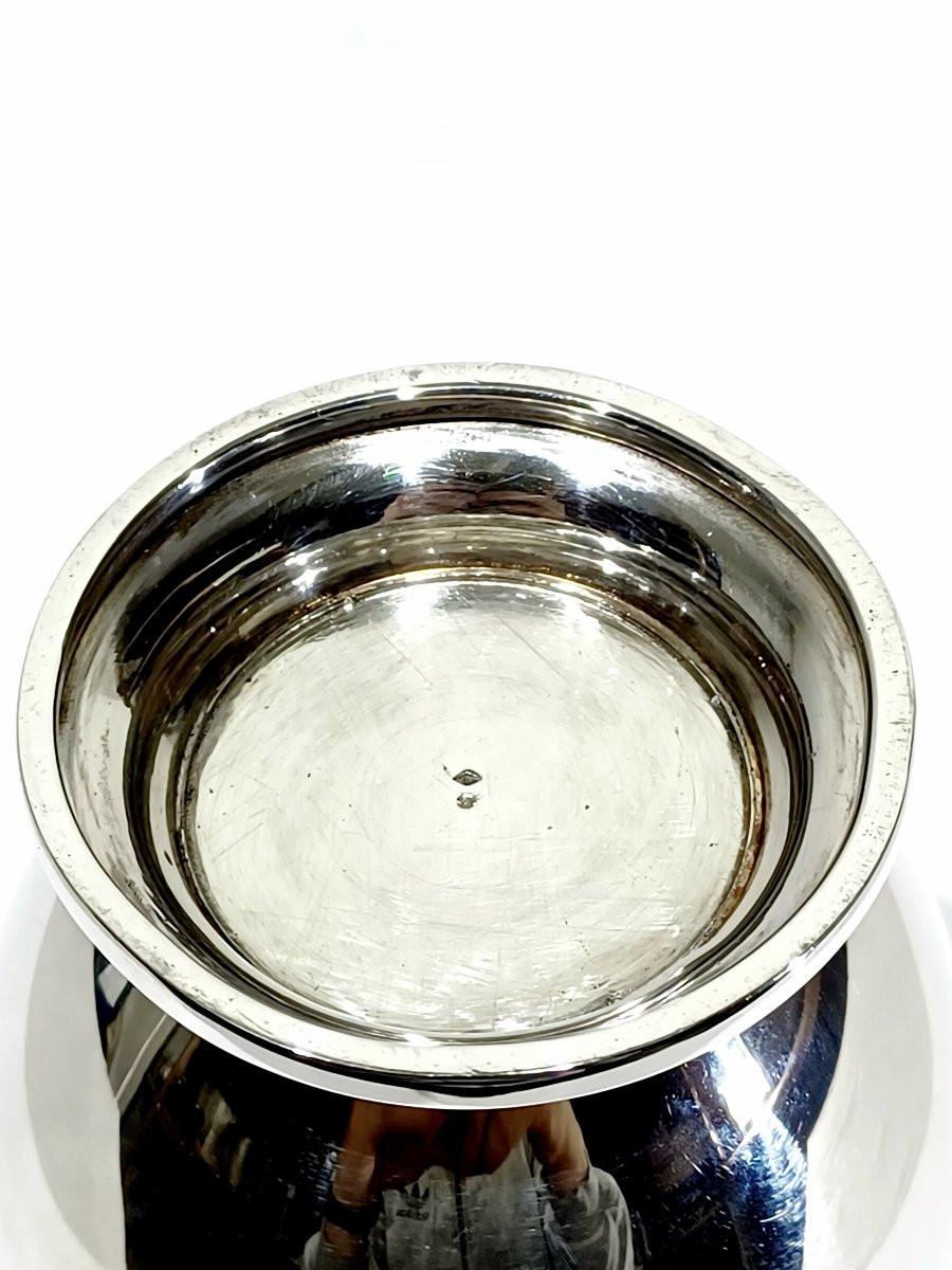 Timbale en argent massif lisse à piédouche-photo-3