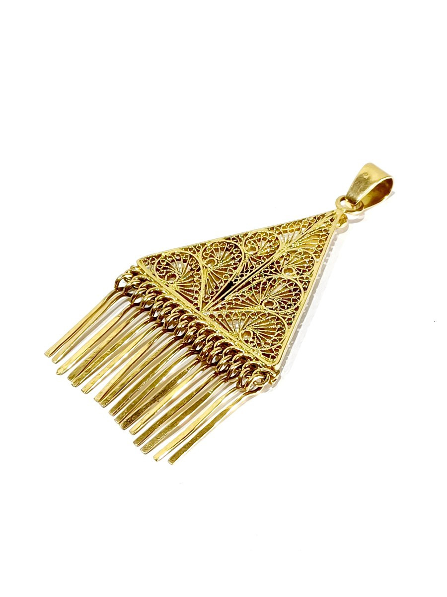 Champagne Gold Filigree Pendant-photo-3