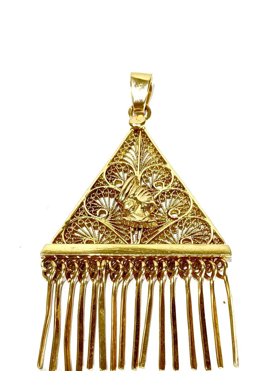 Champagne Gold Filigree Pendant-photo-3