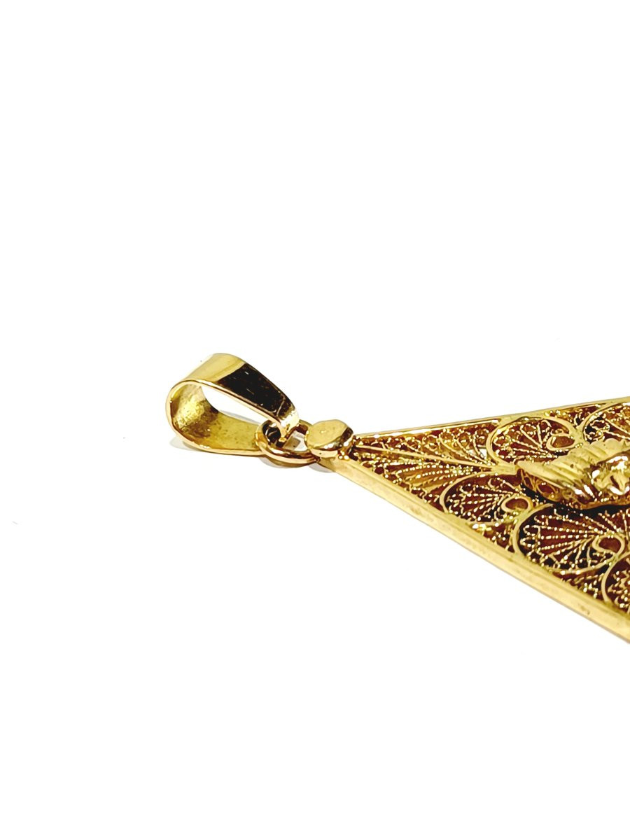 Champagne Gold Filigree Pendant-photo-4