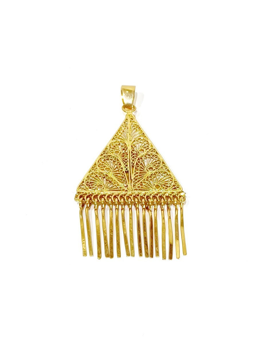 Champagne Gold Filigree Pendant-photo-5