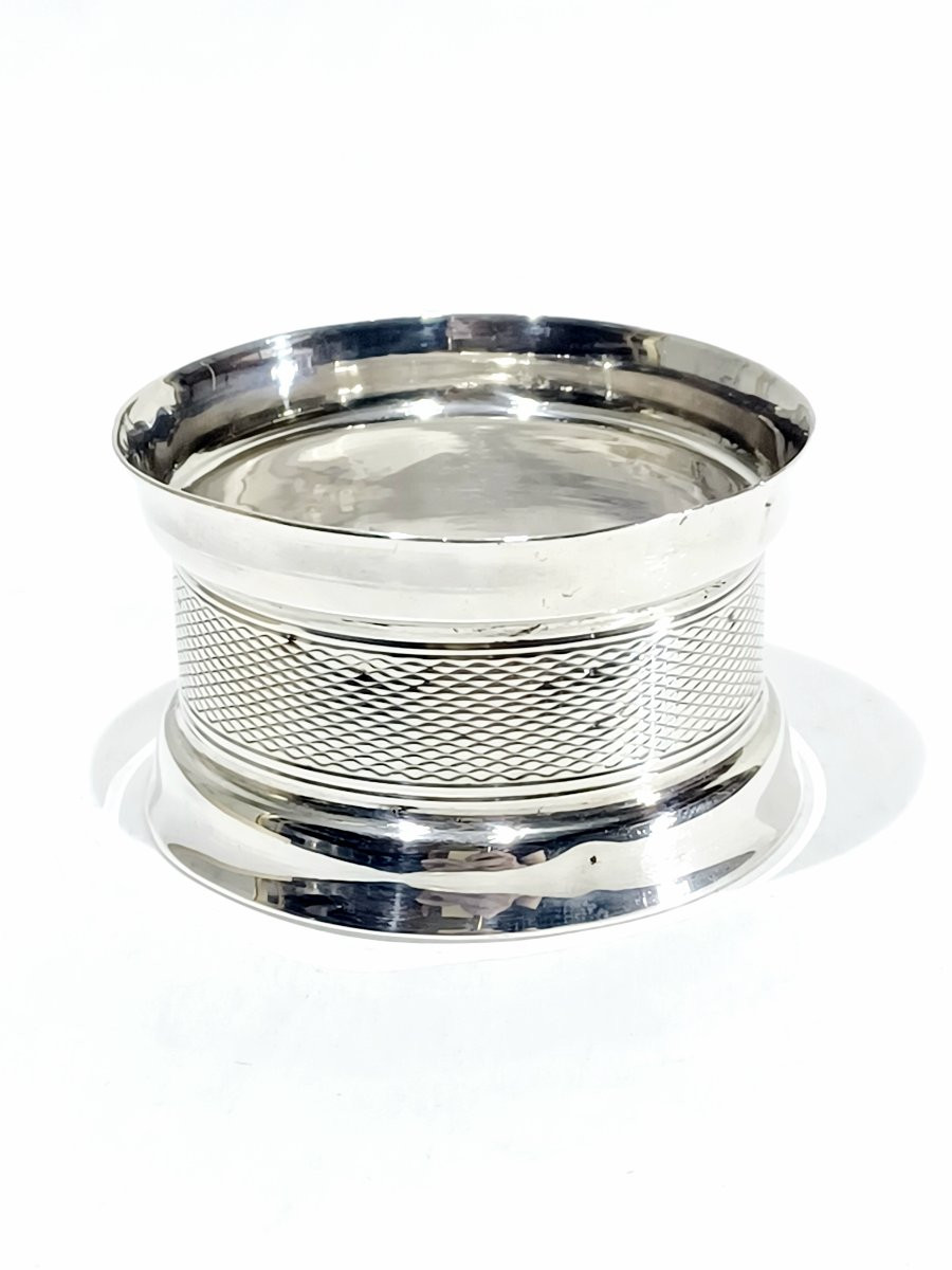 Rond de serviette en argent massif à motif rayé-photo-1