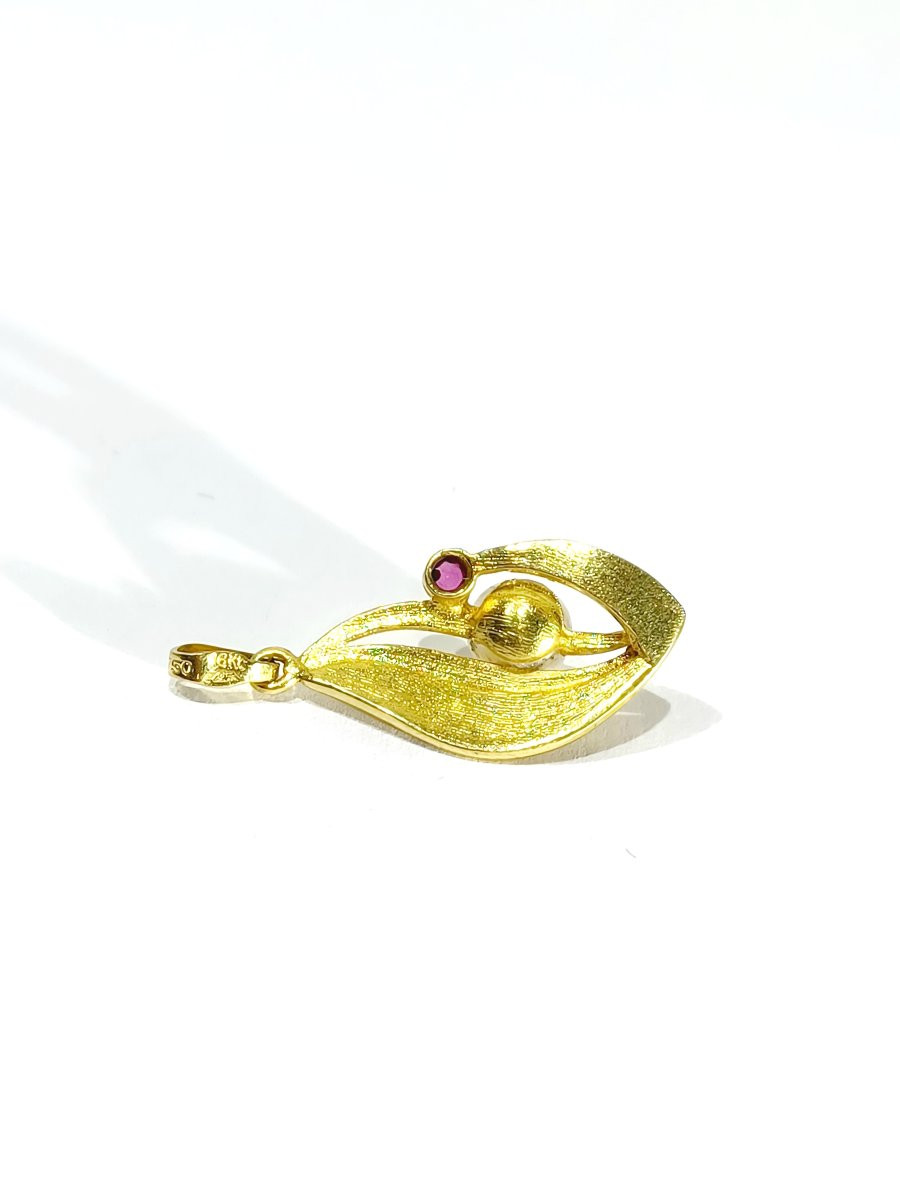 Pendentif En Or Perle Et Grenat-photo-6