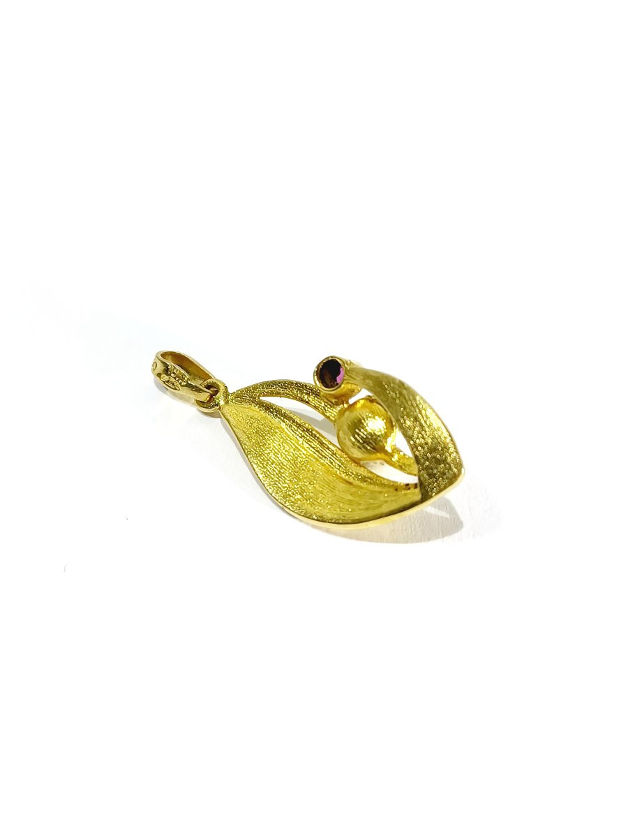 Pendentif En Or Perle Et Grenat-photo-8