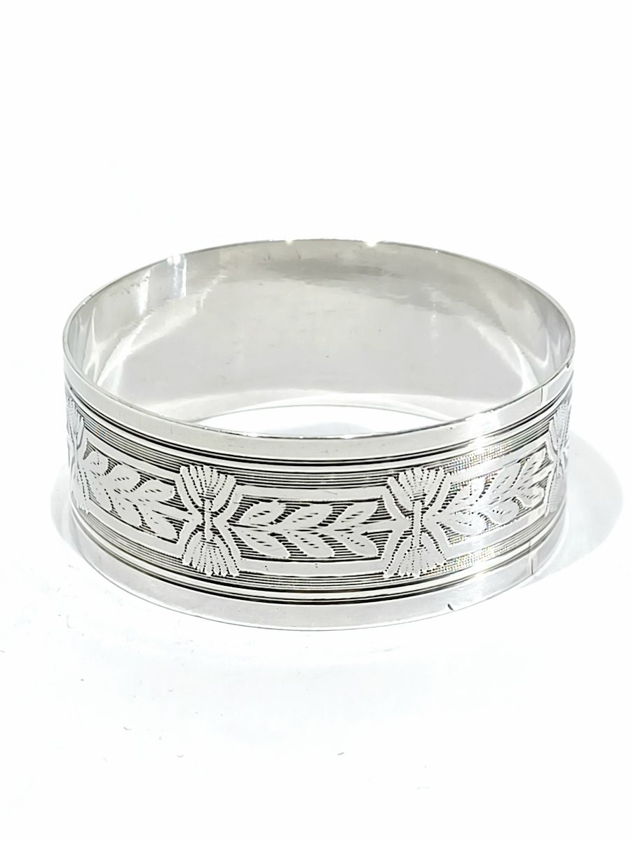 Rond de serviette en argent massif style Louis XVI-photo-3