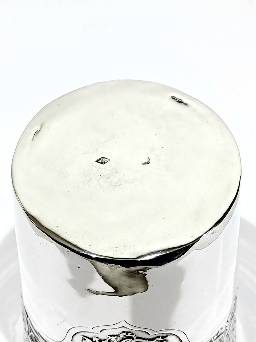 Grande timbale droite en argent massif style Louis XV-photo-5