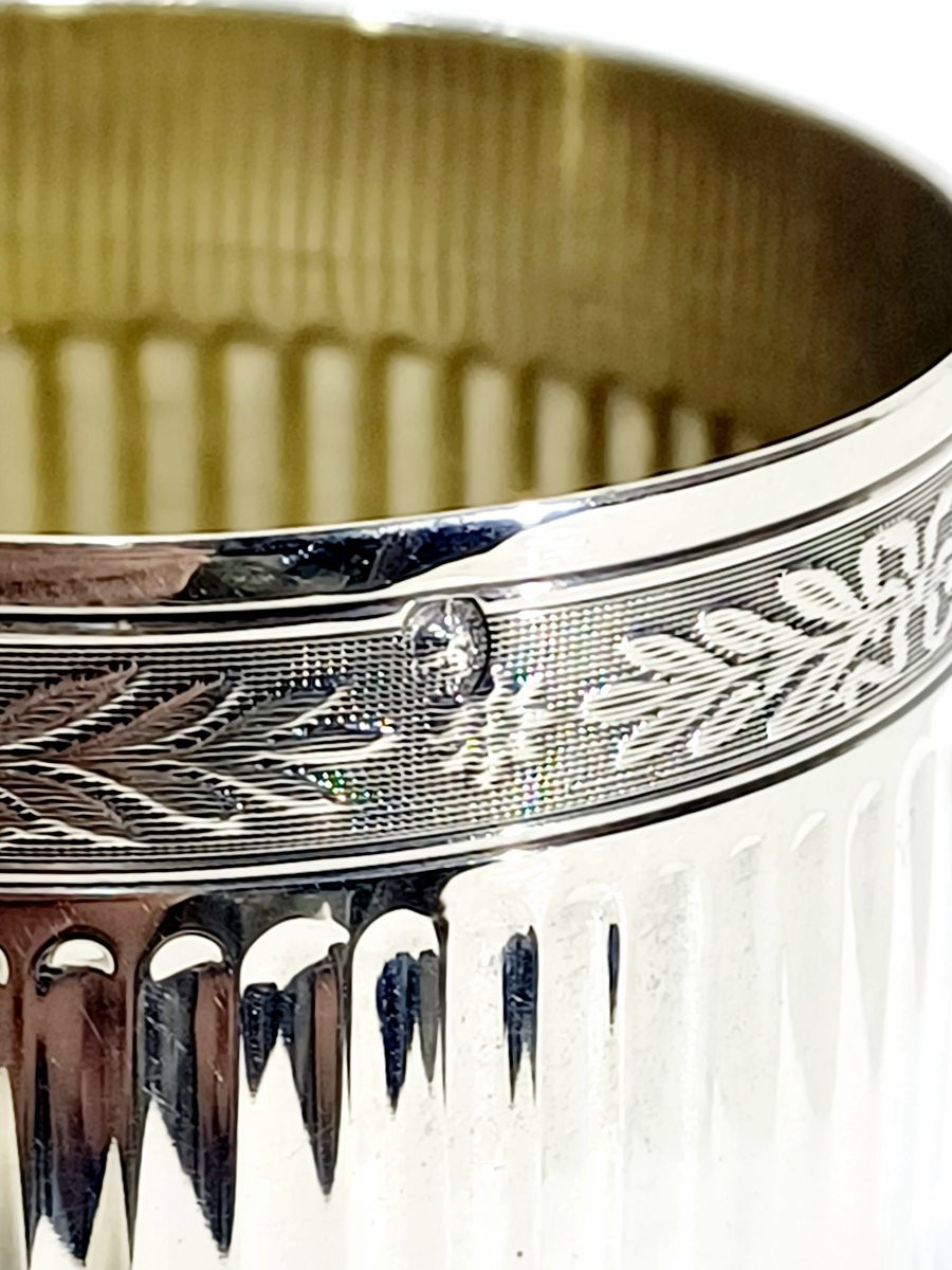 Louis XVI Style Solid Silver Napkin Ring With Vermeil Interior-photo-4