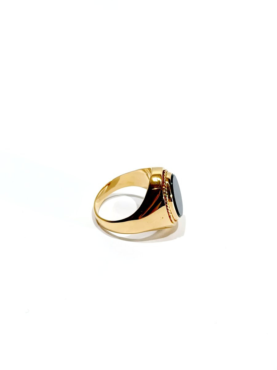 Bague chevalière or et jaspe-photo-3