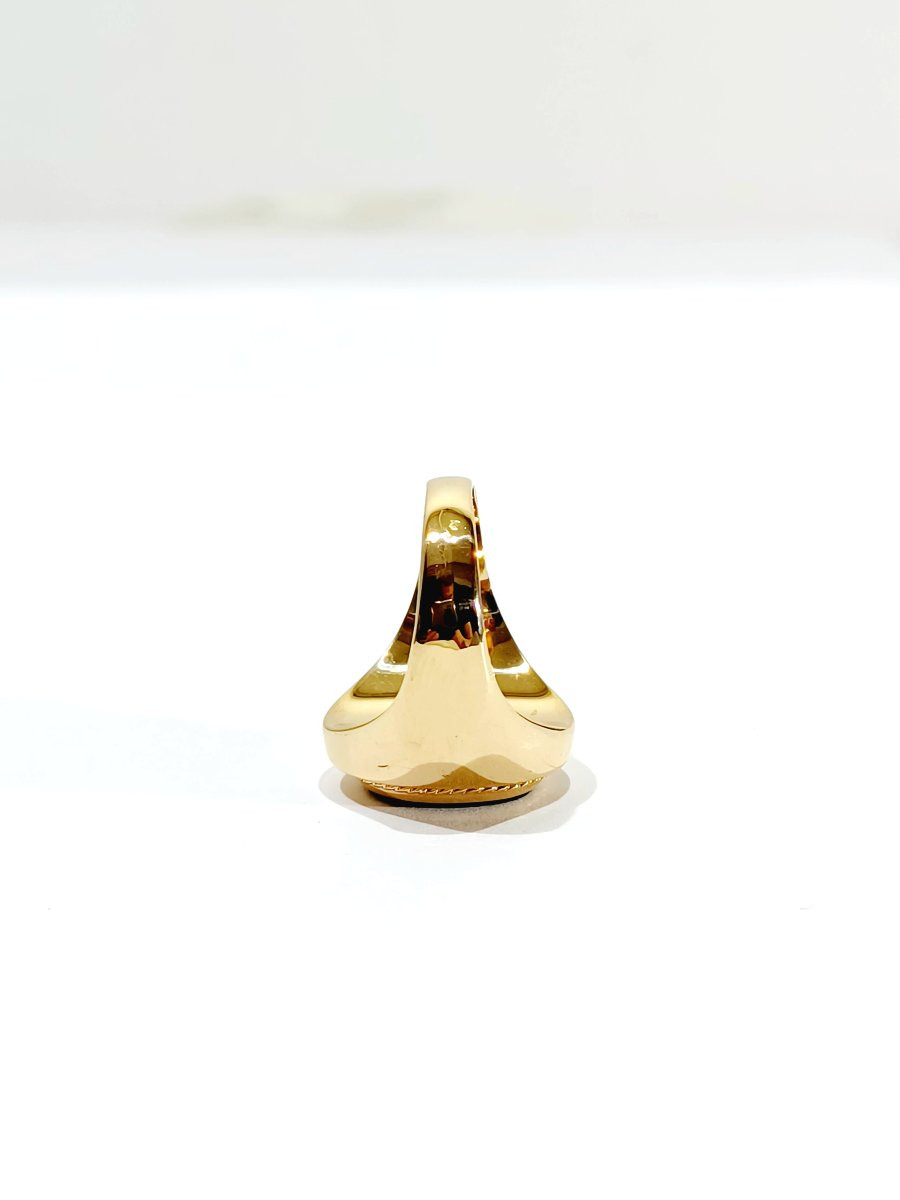 Bague chevalière or et jaspe-photo-7