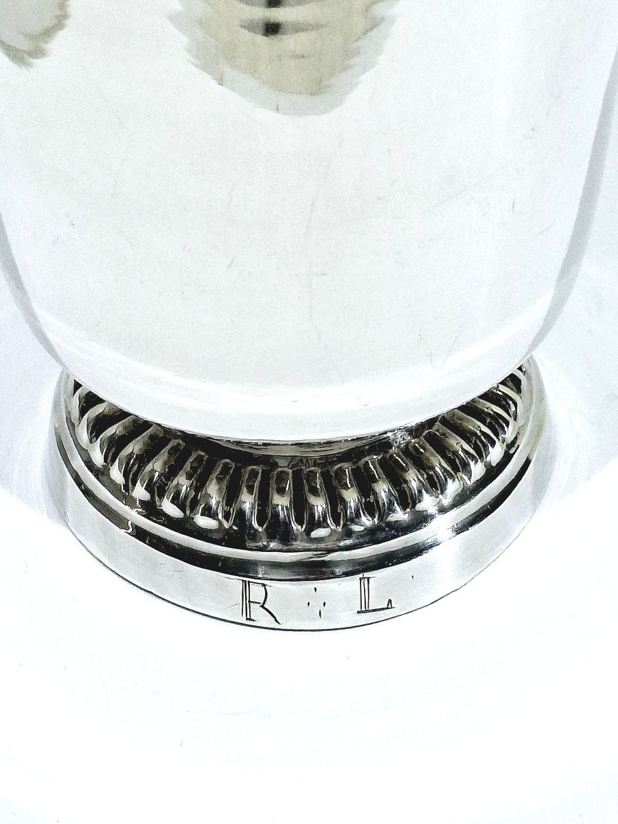 Sterling Silver Cup With Pedestal And Second Rooster Hallmark-photo-2