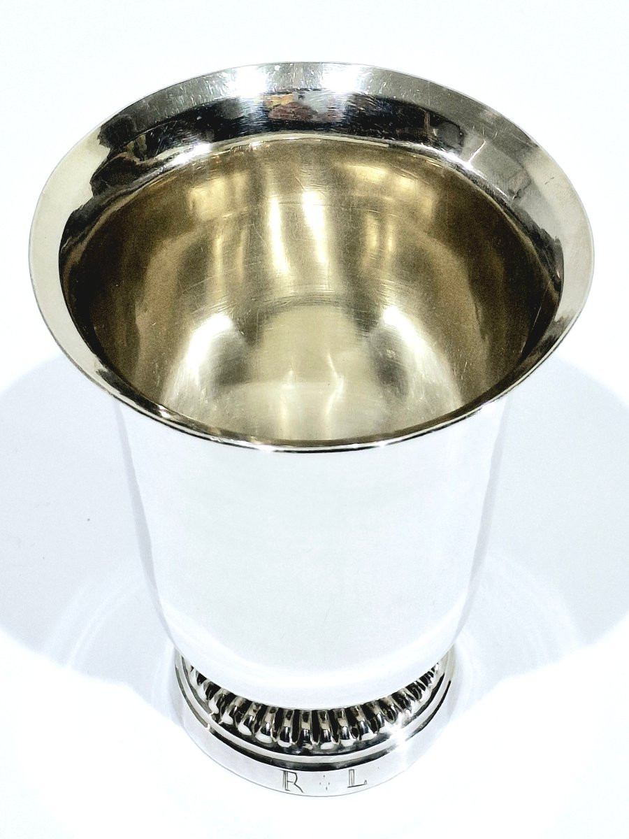 Sterling Silver Cup With Pedestal And Second Rooster Hallmark-photo-3