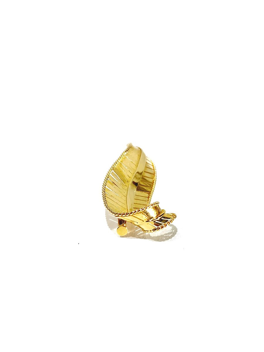 Broche Feuille En Or-photo-4
