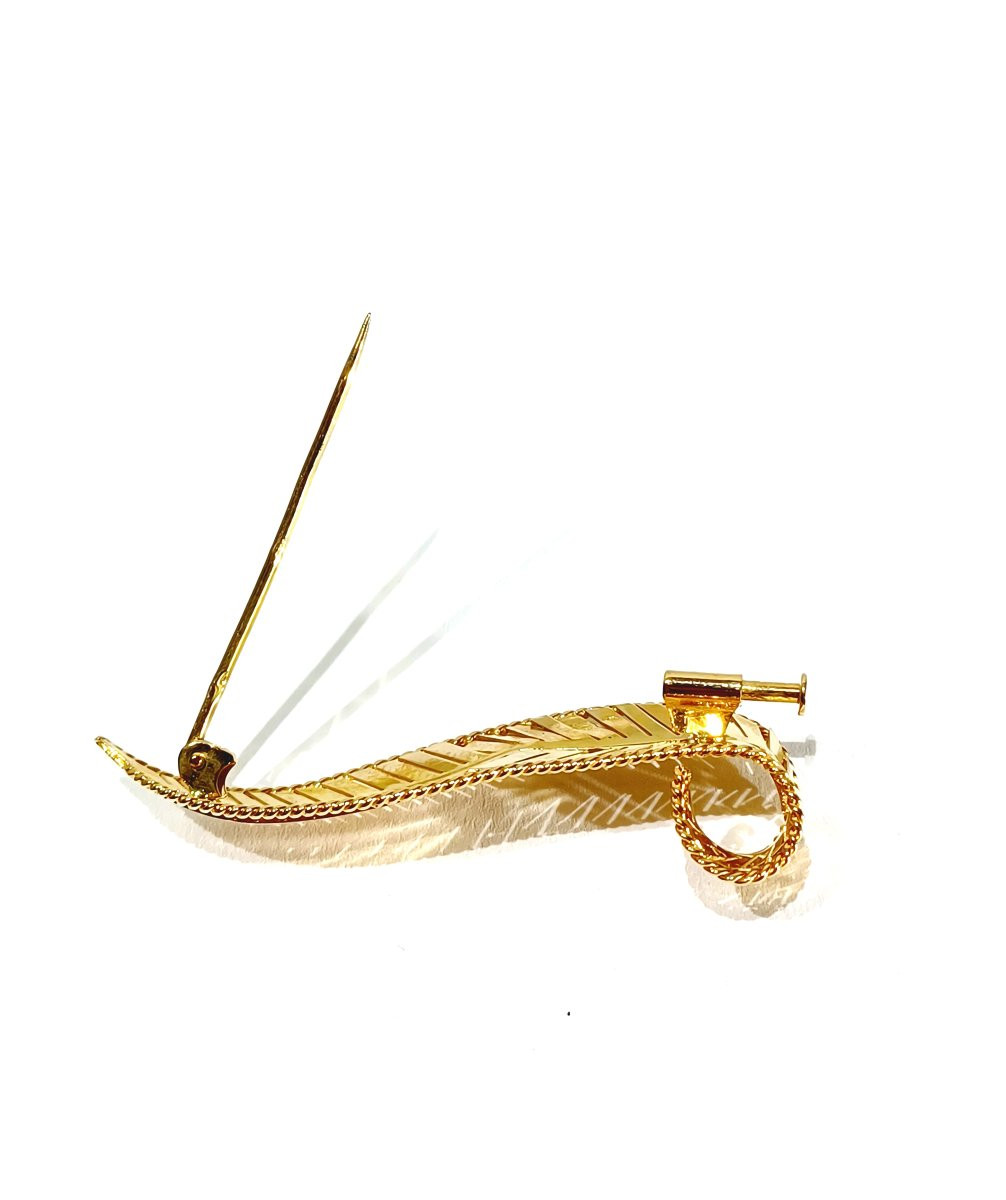Broche Feuille En Or-photo-7