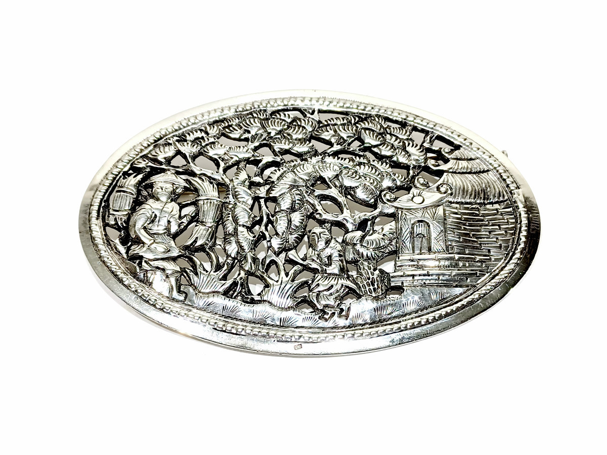 Broche en argent massif