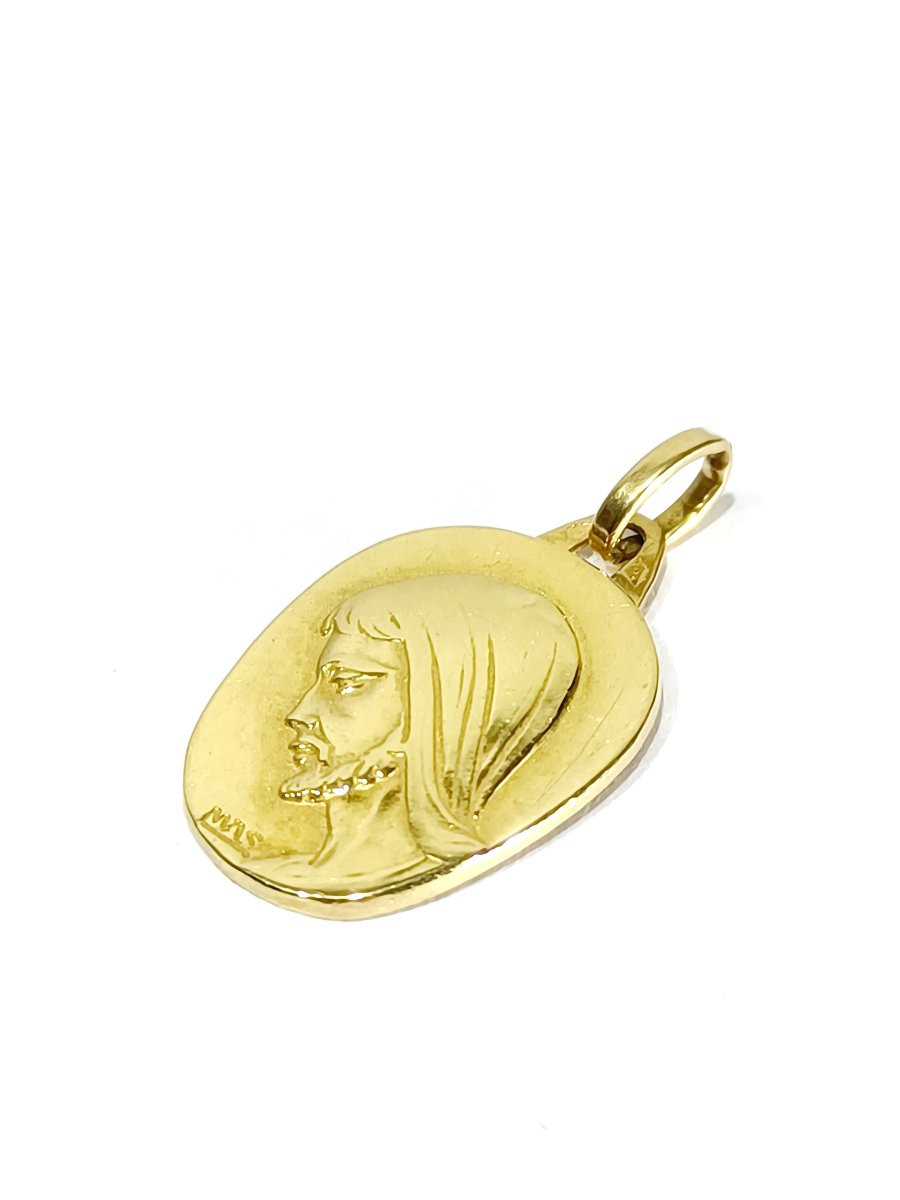 Gold Christ Baptism Medal-photo-3