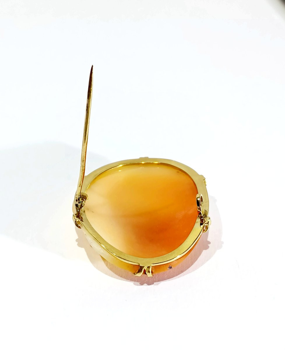 Gold-mounted Shell Cameo Brooch Representing An Angel-photo-6