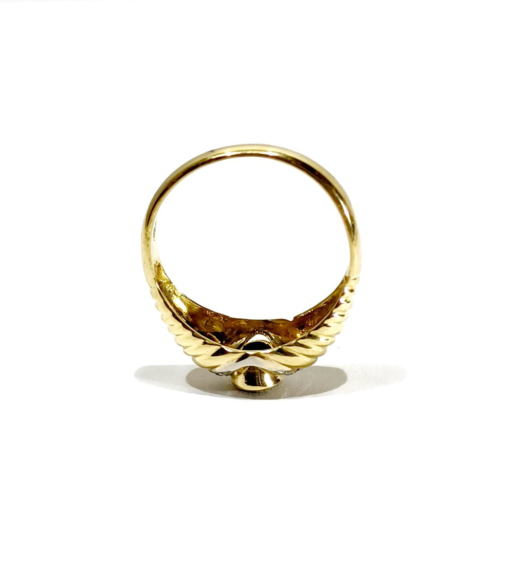 Yellow Gold Ring With Sapphire Diamonds-photo-5