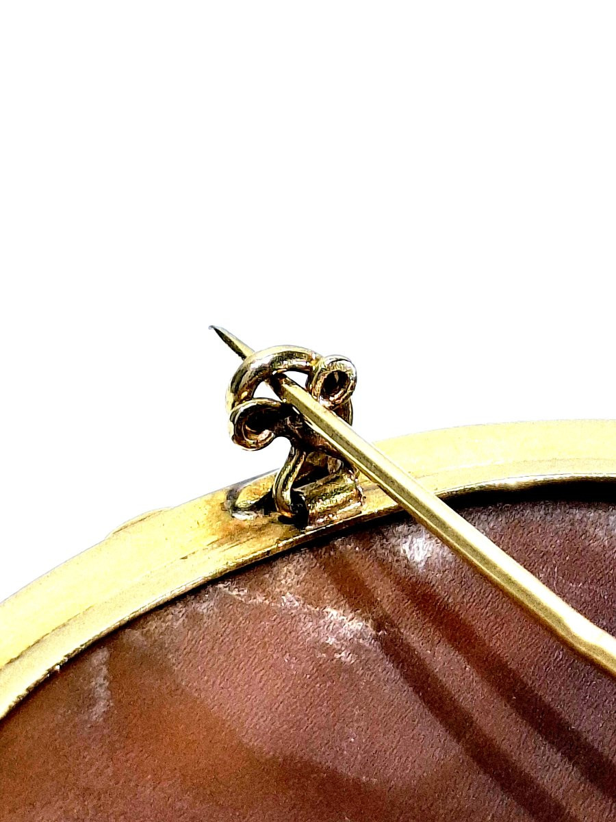 Broche Camée Coquillage Et Perles-photo-7