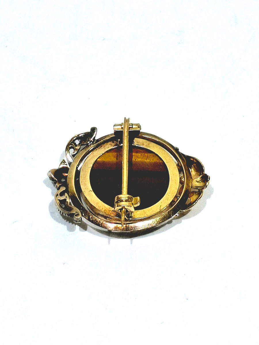 Gold And Tiger's Eye Brooch-photo-5