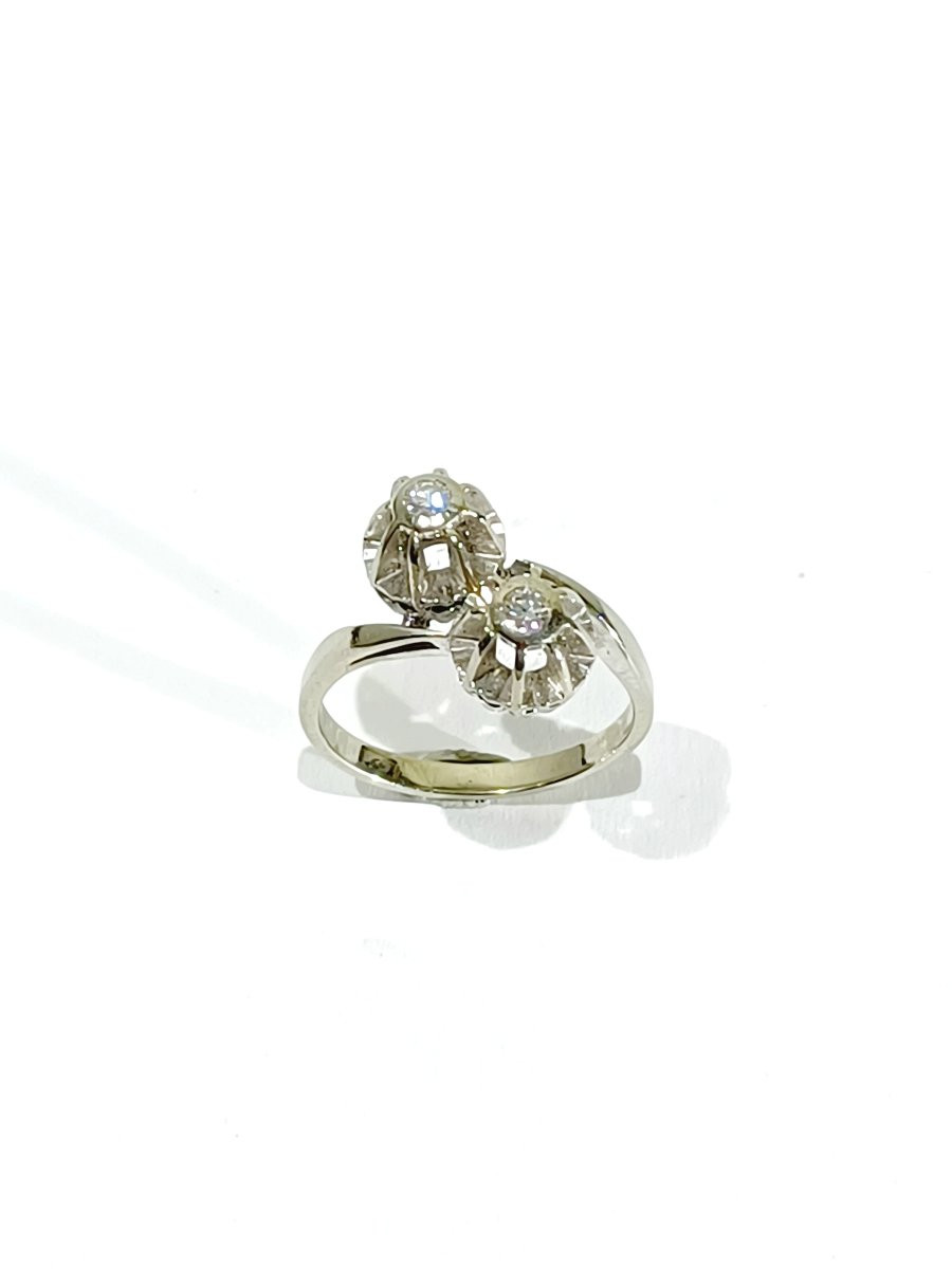 Bague « toi et moi » or blanc et diamants-photo-2