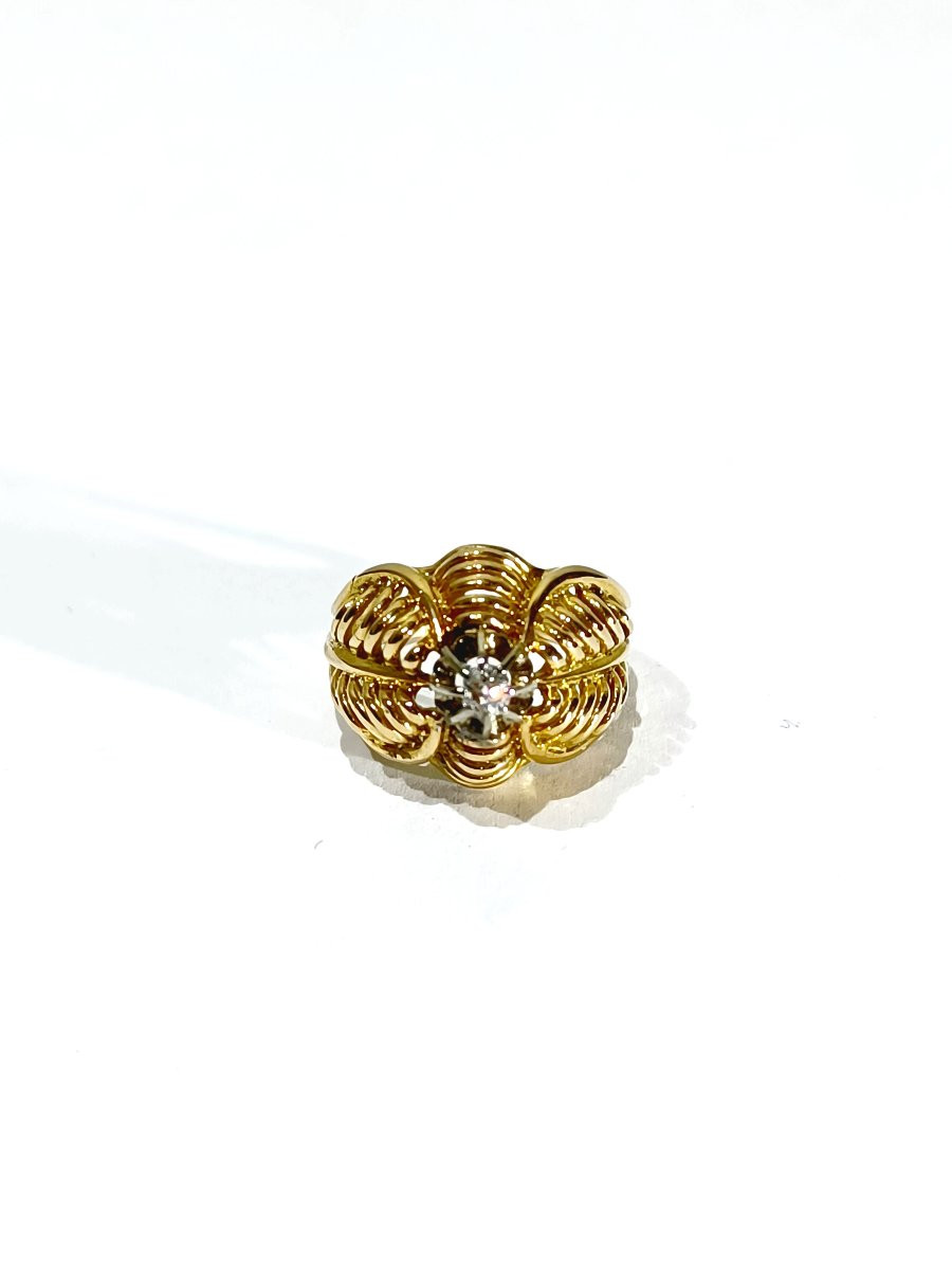 Art Nouveau Ring In Gold And Diamond-photo-2