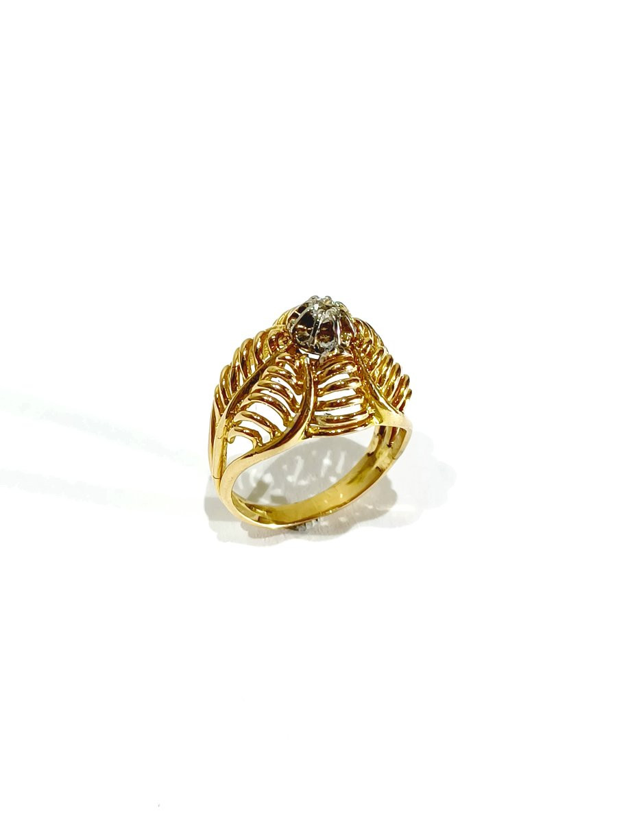 Art Nouveau Ring In Gold And Diamond-photo-3