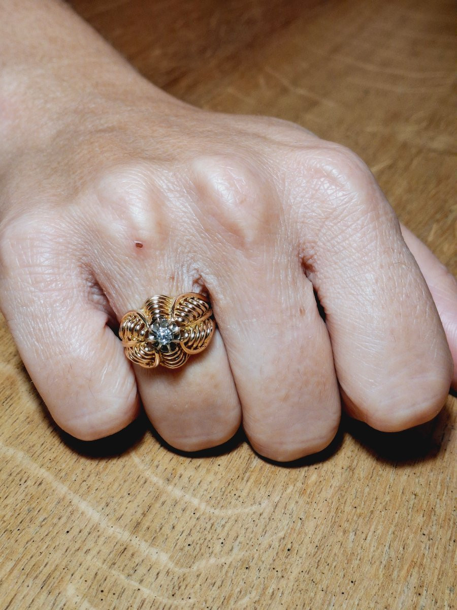 Art Nouveau Ring In Gold And Diamond-photo-4