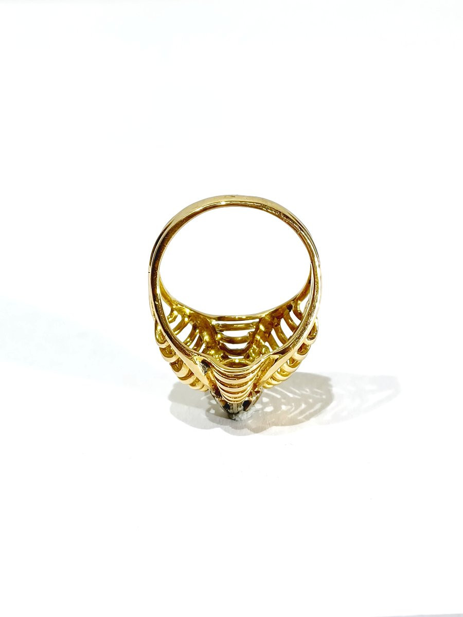Art Nouveau Ring In Gold And Diamond-photo-5