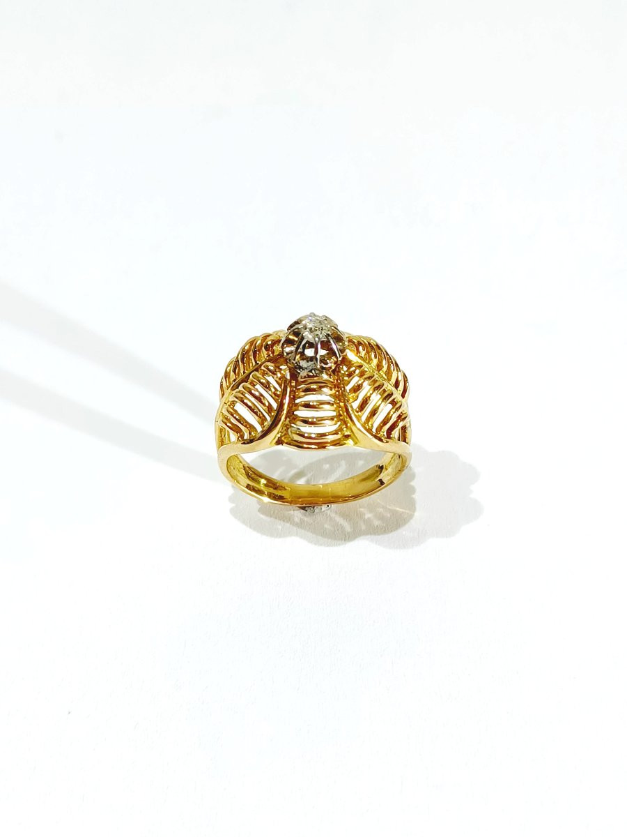 Art Nouveau Ring In Gold And Diamond-photo-6