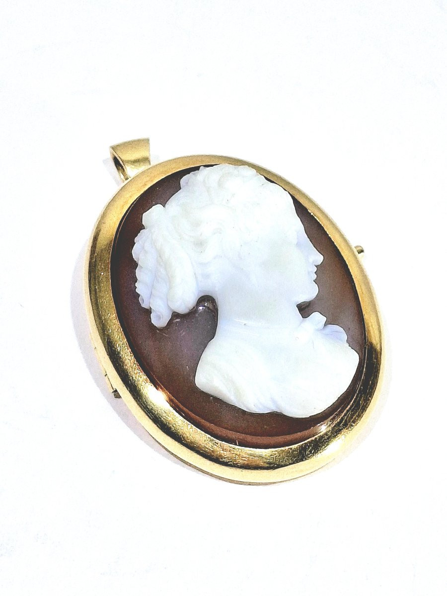 Pendentif Broche Camée Agate-photo-2