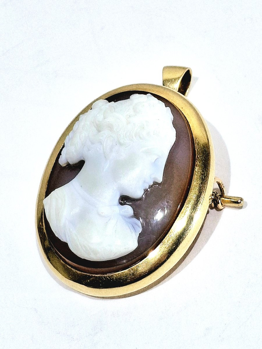 Pendentif Broche Camée Agate-photo-3