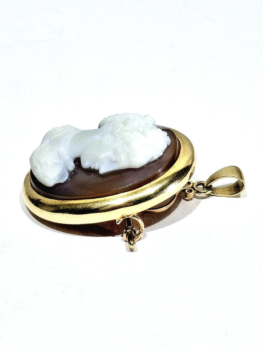 Pendentif Broche Camée Agate-photo-1