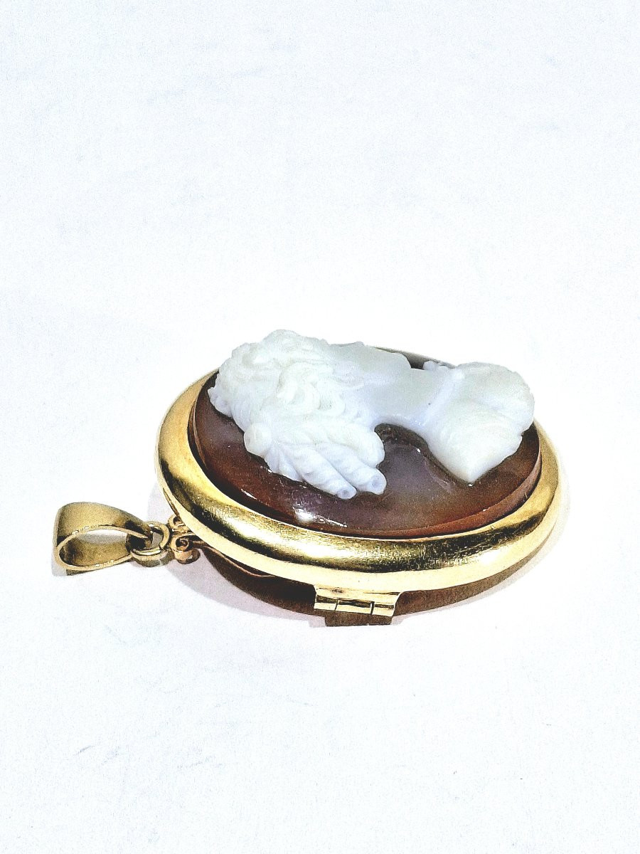 Pendentif Broche Camée Agate-photo-2