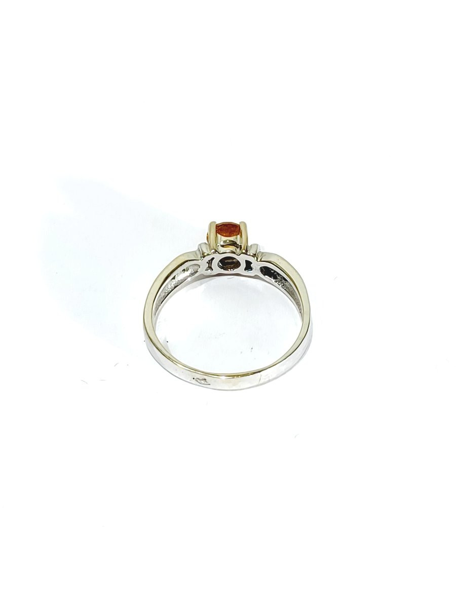Bague En Or Blanc Diamants Et Citrine-photo-2