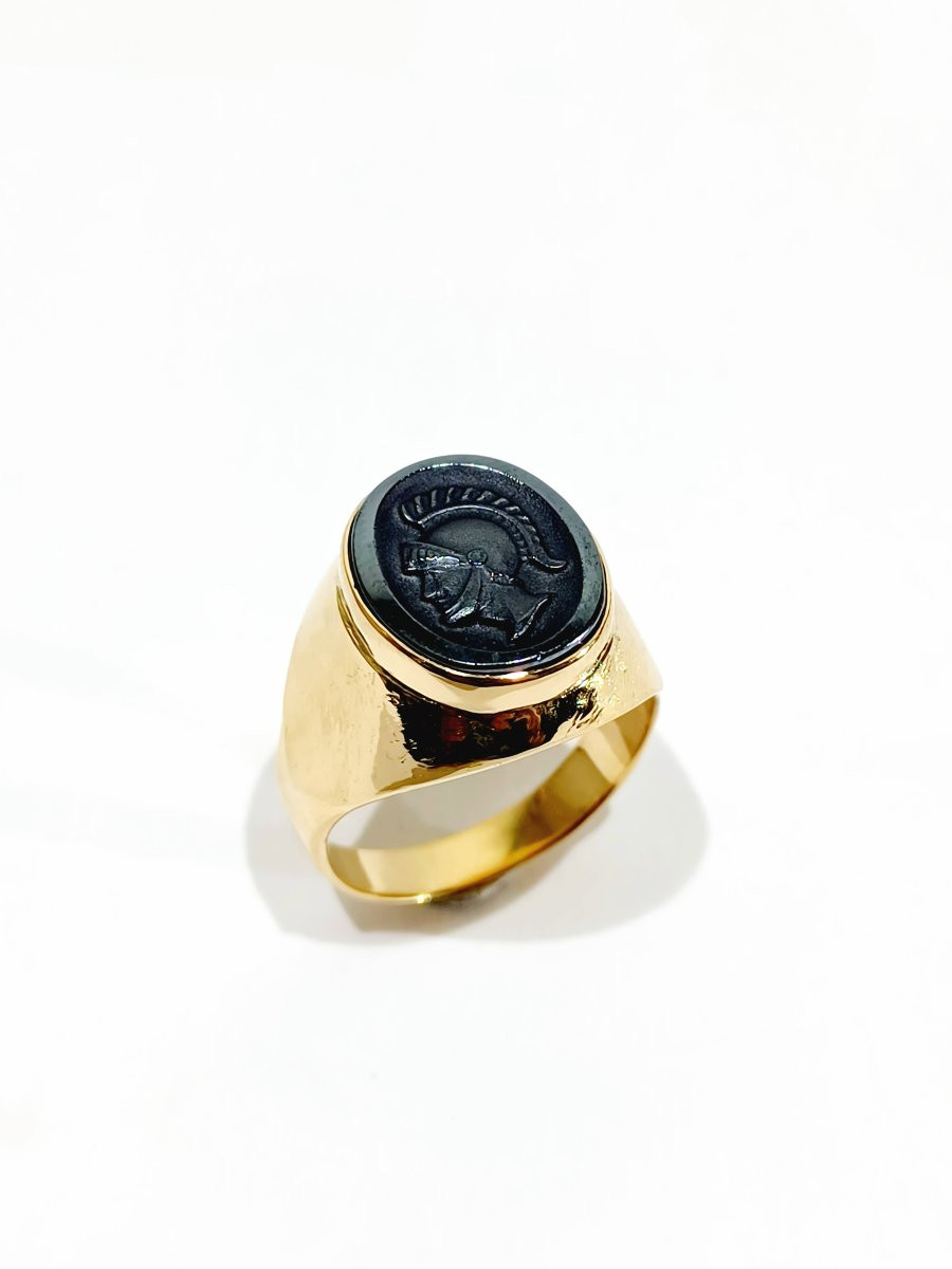 Gold And Hematite Intaglio Ring-photo-5