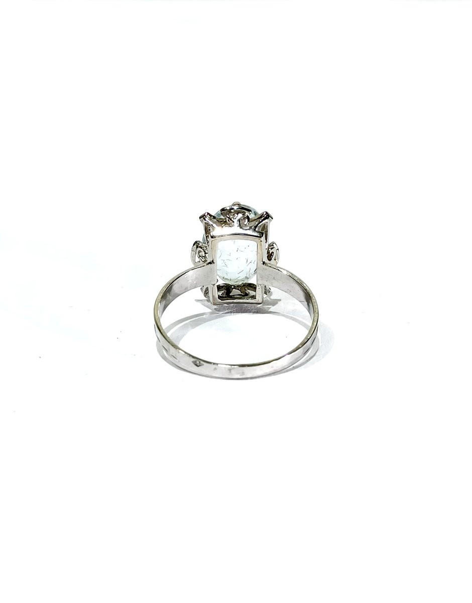 Bague En Or Blanc Et Aigue-Marine-photo-1