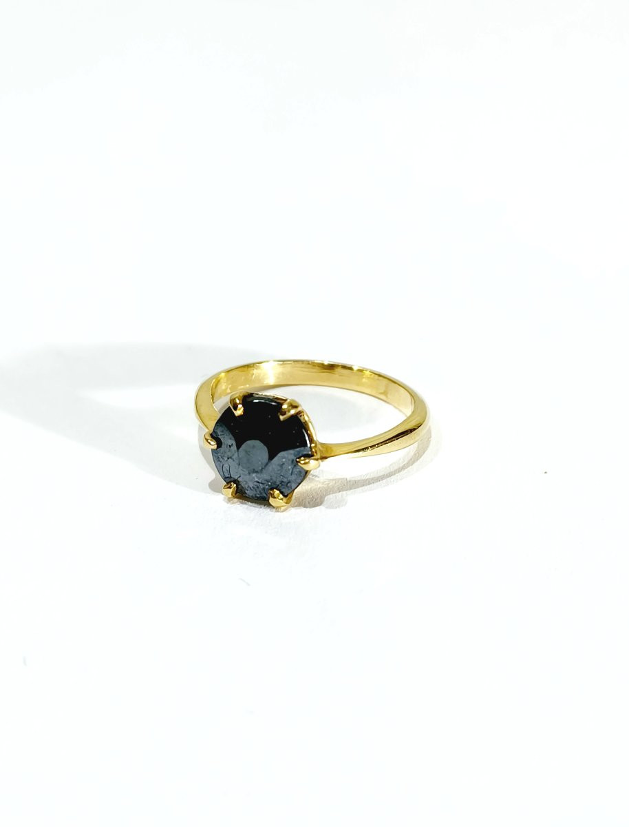 Gold And Hematite Ring-photo-4