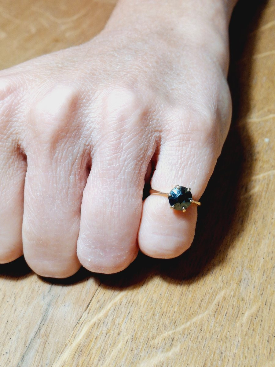 Gold And Hematite Ring-photo-8