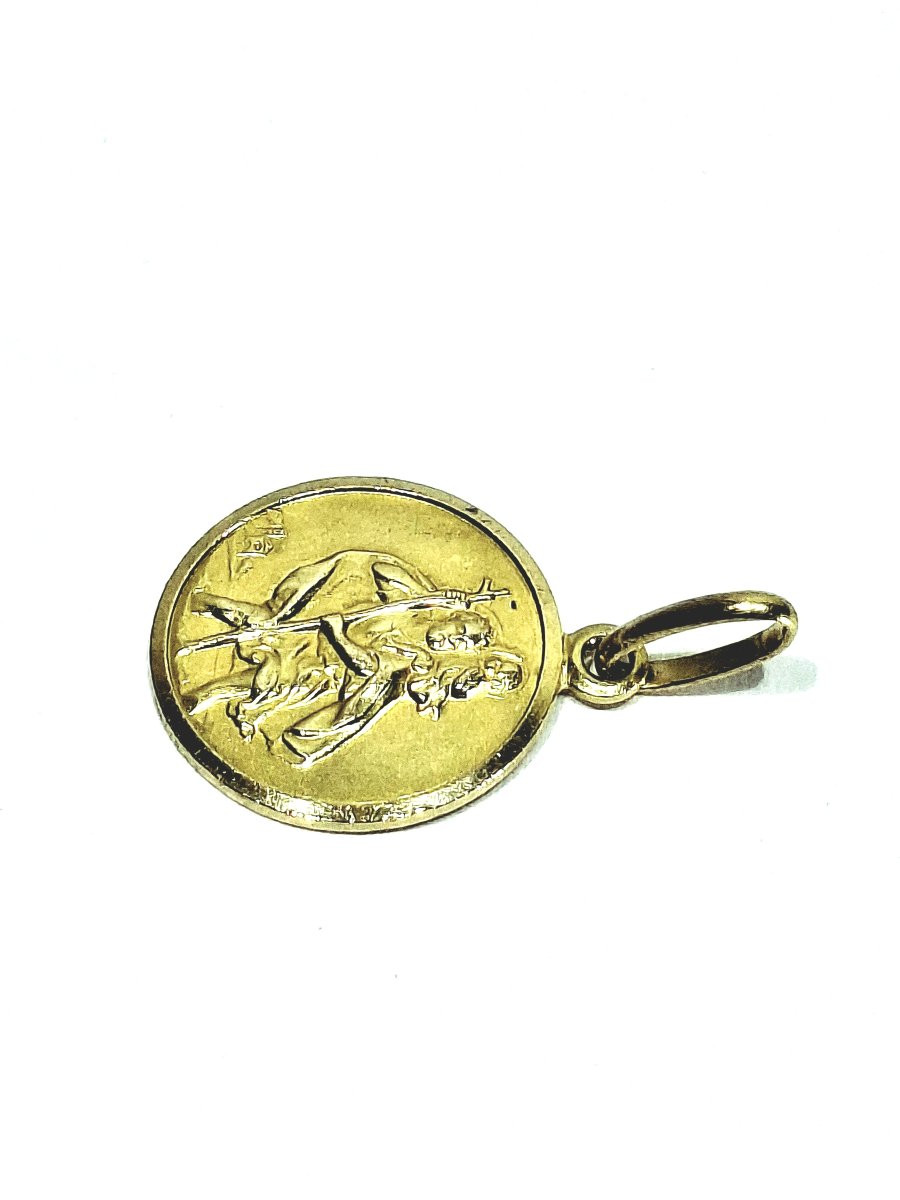 MÉDAILLE de SAINT CHRISTOPHE en or-photo-3